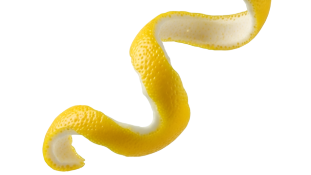 Lemon Peel Twist on Black Background zest citrus