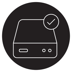 Hard drive icon, Data Storage Drive, Computer Hard Disk, Digital Memory Device, Backup Storage Unit, vector