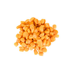 canned corn on a white background isolate