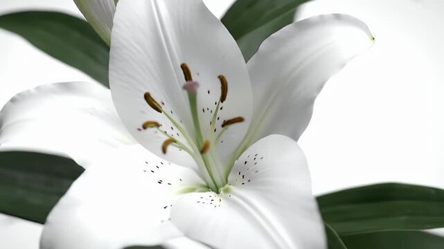 White Lily Bloom Closeup.