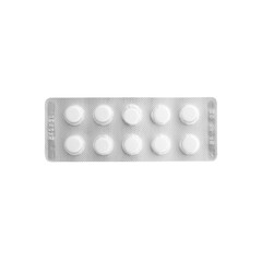 Tablet packaging on an isolated background