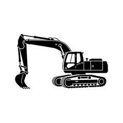 Excavator Silhouette for Construction Projects