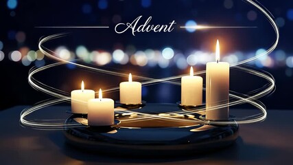 Experience the Advent anticipation as candles glow warmly, symbolizing hope and peace in a serene holiday celebration. This video is perfect for reflecting during the Advent season