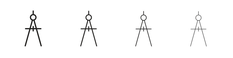 Drafting compass icons vector logo illustration simple design. Web UI design.