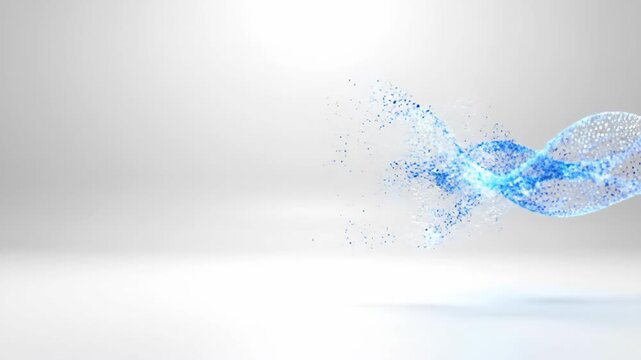 Digital blue wave animation showing particle flow in 5G networks. Abstract visualization of data transmission and connectivity in integrated wireless systems. video footage video footage