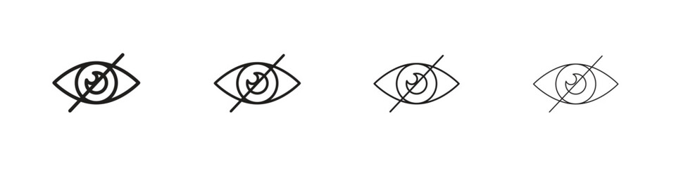 Eye crossed icons vector logo illustration simple design. Web UI design.