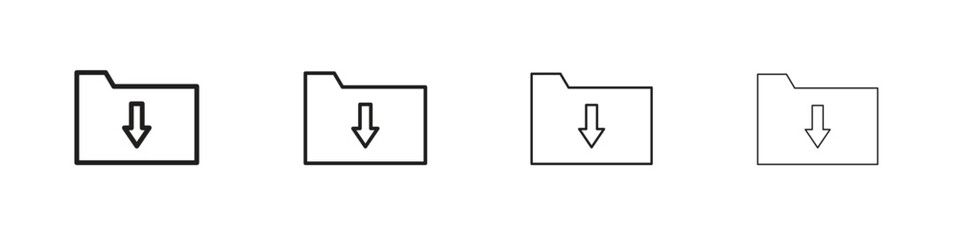 Folder download icons vector logo illustration simple design. Web UI design.