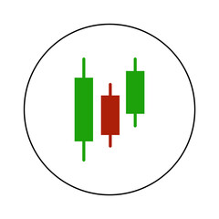 green red candlestick sign symbol icon on transparent background