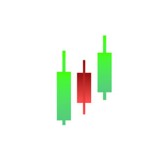 green and red candle stick pattern chart icon symbol sign