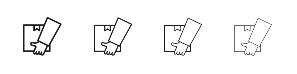 Hand holding box icons vector logo illustration simple design. Web UI design.