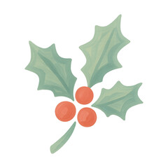 Fototapeta premium PNG Festive holly leaves illustration
