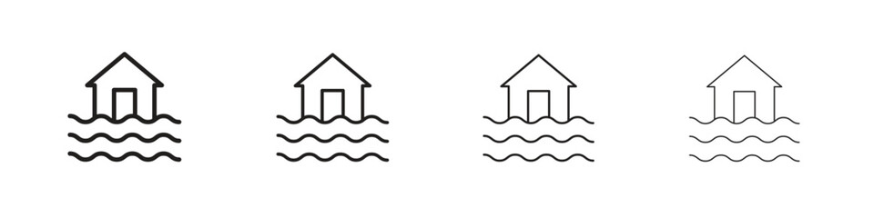 House flood icons vector logo illustration simple design. Web UI design.