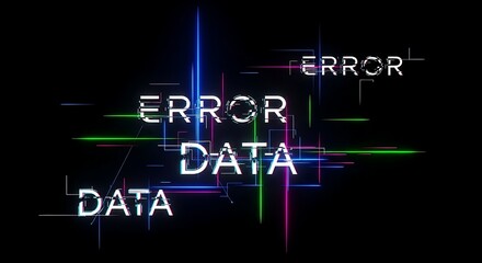 Data error concept illustration of digital disruption and glitch effect