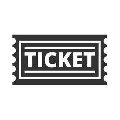 Simple ticket icon isolated on transparent background