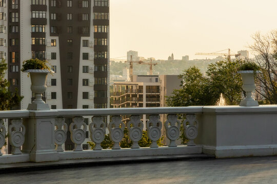 Cosy corner of city park in Kharkiv, Ukraine