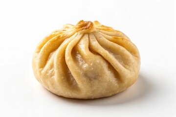 Steaming hot Chinese bao bun on bright background, perfect for food blog or restaurant menu promotion, showcasing delicious Asian cuisine