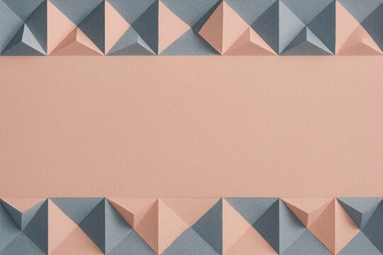 Modern Beige Isometric Triangle Geometric Pattern with Soft 3D Abstract Texture