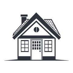 Nine simple house icon variations with different design elements are displayed clearly here