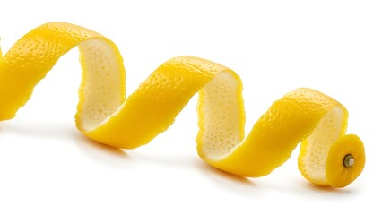 Zesty lemon peel twist, a vibrant citrus garnish adding a flavorful touch to culinary creations, cocktails, and desserts with its bright aromatic oils
