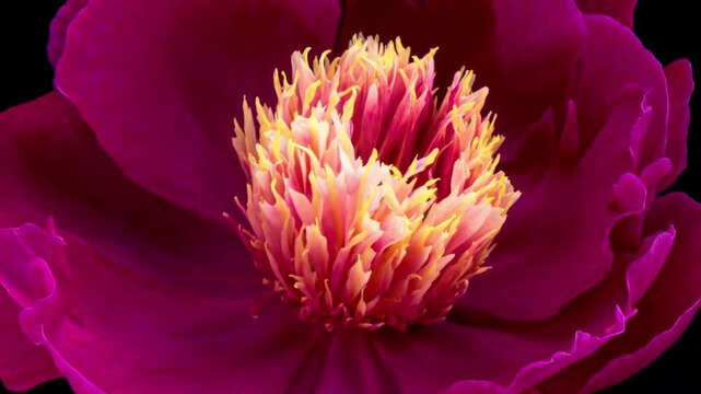 Pink peony flower blooming. Blooming peony flower close-up. Wedding backdrop, Valentine's Day concept. Mother's day, Holiday, Love, birthday