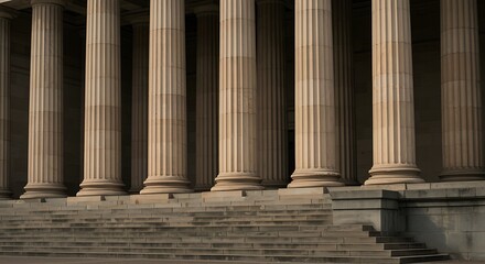 Classical Stone Columns and Steps Creating Architectural Grandeur and Stability
