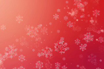 Red gradient background with white snowflakes for winter and Christmas