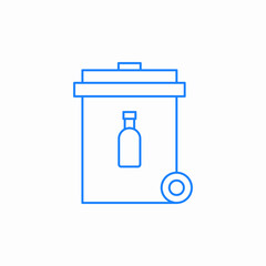 bottle trash bin icon sign vector