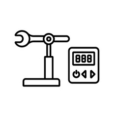 Fine line torque calibration icon symbolizing precision mechanical tuning and industrial accuracy validation, ideal for engineering labs, workshop tools and maintenance quality systems