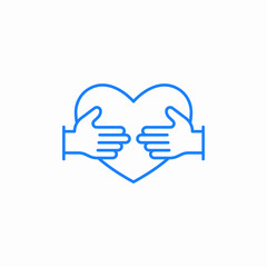 connection hug heart icon sign vector