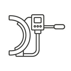 Fine line conduit bender icon symbolizing professional pipe shaping and electrical installation work, ideal for construction visuals, industrial tools and technician equipment