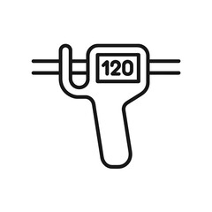 Fine line cable tension gauge icon symbolizing force control and equipment calibration, ideal for engineering visuals, industrial maintenance tools and construction safety
