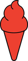 Single red ice cream cone vector graphic food vector illustration EPS file download.
