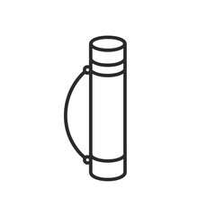 Fine line blueprint tube icon symbolizing document protection and architectural mobility, ideal for engineering visuals, construction planning and design project transport
