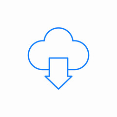 download from cloud icon sign vector