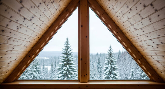 Winter view from cabin window