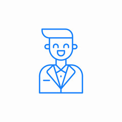 happy groom icon sign vector