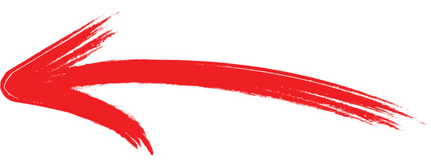 hand-drawn red marker arrow isolated, transparent, hand-drawn marker stroke arrows on transparent.