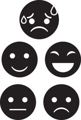 Social media icons set in black outline style for digital communication