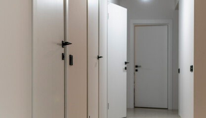 The corridor of a private house with many doors