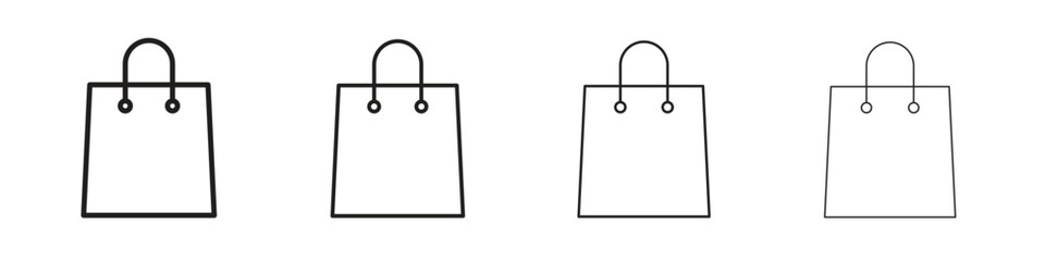 Shopping bag icons vector logo illustration simple design. Web UI design.