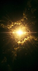 Spectacular explosion of golden light and energy in the cosmos