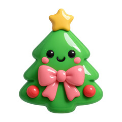PNG Cute festive Christmas tree illustration.
