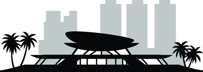 Cochabamba bolivia skyline cityscape silhouette with modern architectural structure vector