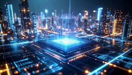 Cityscape digital network data technology