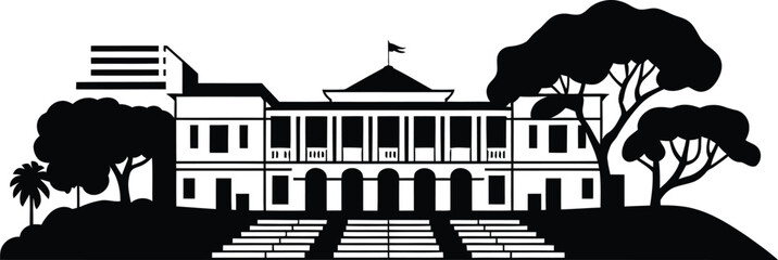 Sucre bolivia skyline cityscape silhouette with historical government building vector