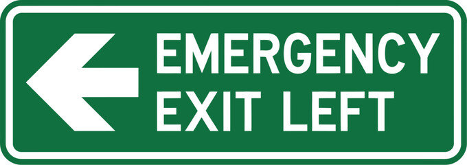 Fototapeta premium Find emergency exit left sign vector illustration for safety guidance use