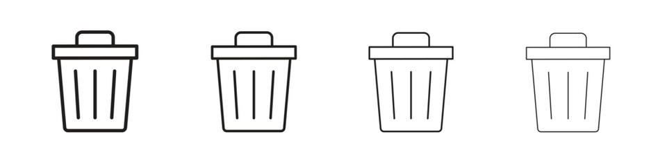 Trash icons vector logo illustration simple design. Web UI design.