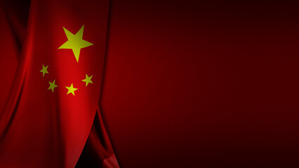 Flag of China curtain banner ultra high resolution 10K red background