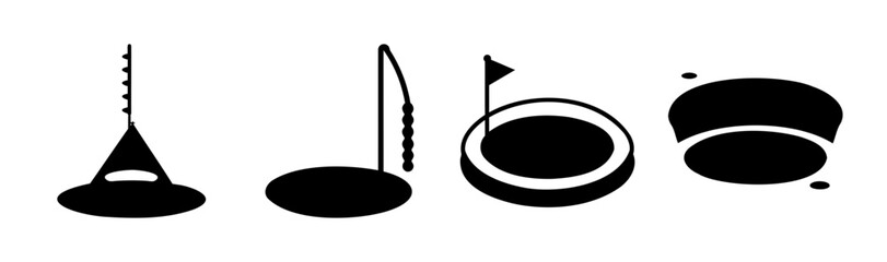 Minimalist golf icons set for various sports design projects