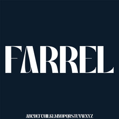 Elegant luxury clean serif alphabet display font vector illustration